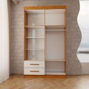 Ver imagem 6 de Guarda-Roupa Infantil Lisboa 4 Portas 2 Gavetas com Espelho Cinamomo/Branco - Panorama Móveis