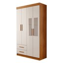 Ver imagem 3 de Guarda-Roupa Infantil Lisboa 4 Portas 2 Gavetas com Espelho Cinamomo/Branco - Panorama Móveis
