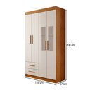 Ver imagem 4 de Guarda-Roupa Infantil Lisboa 4 Portas 2 Gavetas com Espelho Cinamomo/Branco - Panorama Móveis