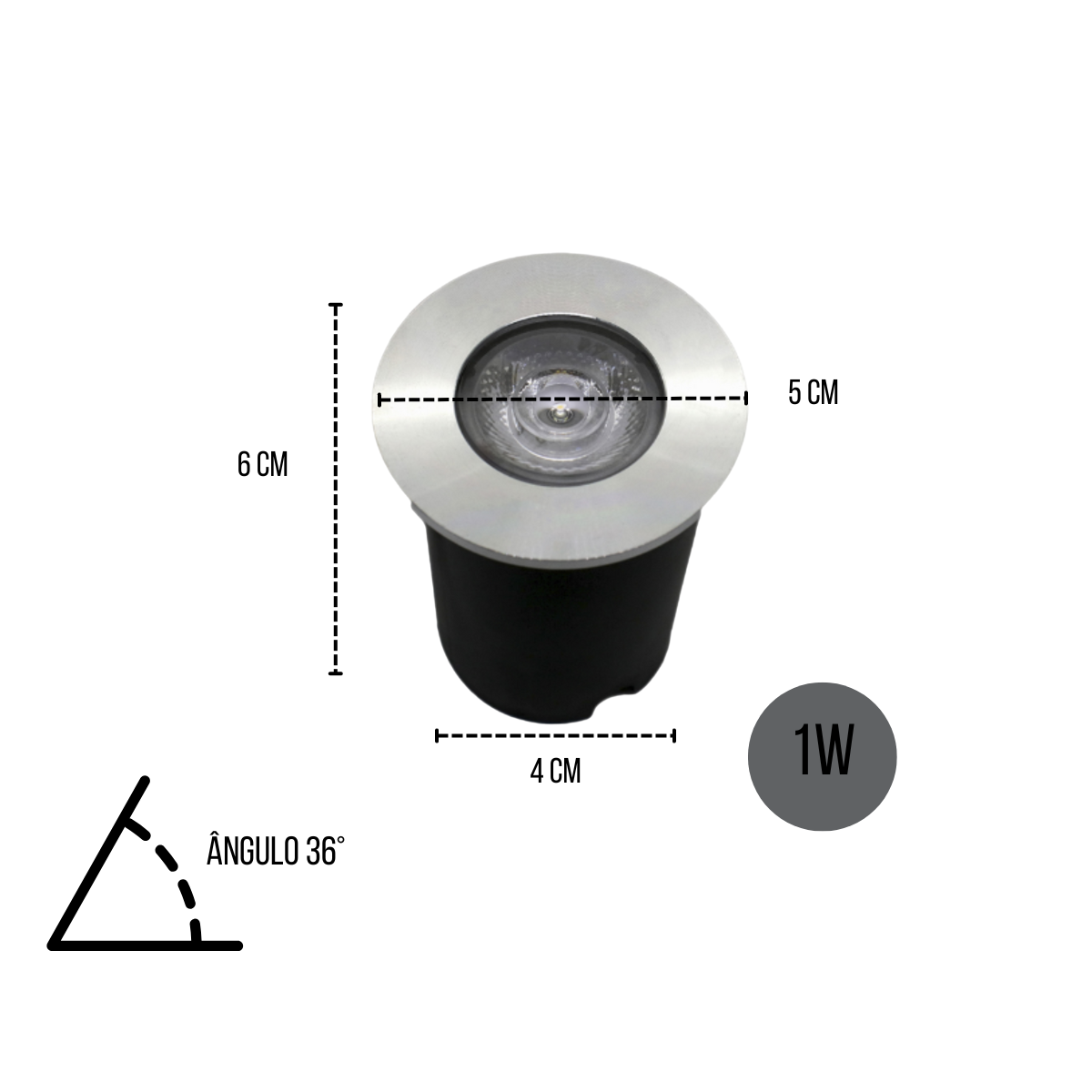 Kit 10 Balizadores Spot Led SMD Em PVC De 1W Luz Branco Frio Ou Quente De Embutir Em Piso Chão Solo  - 2