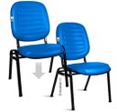Ver imagem 7 de Cadeira Empilhável para Igrejas Evangélicas Linha Holy Azul