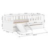 Bicama Solteiro Mdf Branco com Escadinha/escorrega 03 Grades e Cabeceira Anatômica Mobilistore - 3