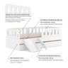 Bicama Solteiro Mdf Branco com Escadinha/escorrega 03 Grades e Cabeceira Anatômica Mobilistore - 5