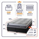Ver imagem 2 de Conjunto Box Baú King Sheffield Preto 193x203x72 c/ Molas Ensacadas