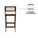 Ver imagem 7 de Banqueta Esfofada Madeira pra Bancada e Encosto Fibra Rattan:Imbuia com Linho Cru