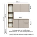 Ver imagem 3 de Armário de Cozinha Compacta 120cm Rustic/crema Easy Madesa