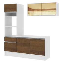 Armário de Cozinha Compacta 180cm Branco/Rustic Diamante Madesa 86 - 7 Armário de Cozinha Compacta 180cm Branco/Rustic Diamante Madesa 86 - 7