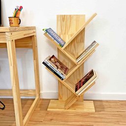 Estante de Madeira para Livros Tree Baixa Natural - 2