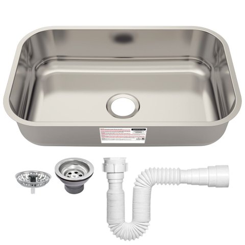 Cuba de Embutir Basic Aço Inox com Válvula e Sifão 47bl - Tramontina 94083/556