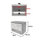 Ver imagem 2 de Balcão Gabinete Suspenso para Banheiro 60cm Bn3606 com Cuba Bn3600 Mármore Branco Tecnomobili