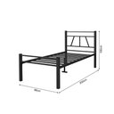 Ver imagem 4 de Cama de Solteiro em Ferro Estrutura Reforçada Modelo Metálico para Quarto Juvenil - Preto