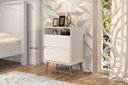 Ver imagem 3 de Mesa de Cabeceira Estilo Retrô Pés Palito 2 Gavetas Texas - Off White - Comprar Moveis em Casa