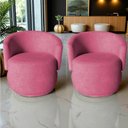 Ver mais imagens de Kit 2 Poltronas Decorativa Beatriz Orgânica Suede Rosa