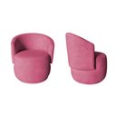 Ver imagem 1 de Kit 2 Poltronas Decorativa Beatriz Orgânica Suede Rosa