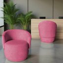 Ver imagem 7 de Kit 2 Poltronas Decorativa Beatriz Orgânica Suede Rosa