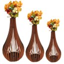 Ver imagem 1 de Vaso de Chão Decorativo Grande Capadócia Mdf:marrom/kit com 3 - 90x40cm, 75x40cm e 60x30cm