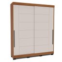 Ver imagem 2 de Roupeiro Solteiro Lisboa 2 Portas de Correr 177x213cm Freijó/Creme 240844