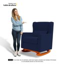 Ver imagem 7 de Poltrona Decorativa Sala de Estar Zoe com Base Balanço Suede Azul Marinho - Abmaza