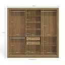 Ver imagem 5 de Guarda Roupa com 3 Portas de Correr e 2 Gavetas - Nogueira/Fendi