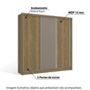 Ver imagem 2 de Guarda Roupa com 3 Portas de Correr e 2 Gavetas - Nogueira/Fendi