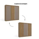 Ver imagem 4 de Guarda Roupa com 3 Portas de Correr e 2 Gavetas - Nogueira/Fendi
