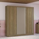 Ver imagem 1 de Guarda Roupa com 3 Portas de Correr e 2 Gavetas - Nogueira/Fendi