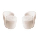 Ver imagem 2 de Kit 2 Poltronas Decorativa Yara Orgânica Bouclé Marfim