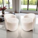 Ver imagem 1 de Kit 2 Poltronas Decorativa Yara Orgânica Bouclé Marfim