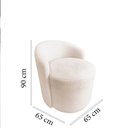 Ver imagem 7 de Kit 2 Poltronas Decorativa Yara Orgânica Bouclé Marfim