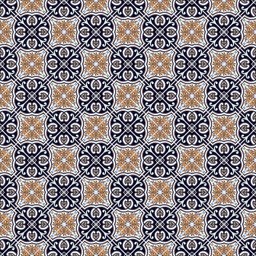 Adesivo de Azulejo Português Azul e Laranja Arte Destaque - 2