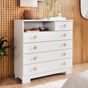 Ver imagem 1 de Cômoda 5 Gavetas Select para Quarto de Adulto com Corrediças Telescópicas Organização de Roupa