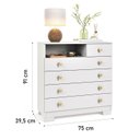 Ver imagem 3 de Cômoda 5 Gavetas Select para Quarto de Adulto com Corrediças Telescópicas Organização de Roupa