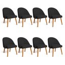 Ver imagem 1 de Kit 8 Cadeiras de Jantar Luna Estrutura Madeira Maciça Suede Preto Vezanor