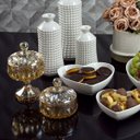 Ver imagem 5 de Potiche Decorativo Cristal de Chumbo com Pé Louise Ambar 15,5X23cm | Wolff