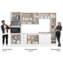 Ver mais imagens de Cozinha Completa 6 Peças Milla Look 100% Mdf Armário Vidro Reflecta e Balcão Pia e Cooktop Branco Ca