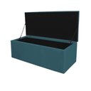Ver imagem 2 de Calçadeira com Baú Estofada Espanha 100cm Solteiro para Cama Box Suede Azul Turquesa - Gat Magazine