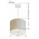 Ver imagem 4 de Lustre Pendente Cilíndrico Md-4113 Cúpula em Tecido 30x25cm Rustico Bege - Bivolt