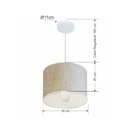 Ver imagem 2 de Lustre Pendente Cilíndrico Md-4113 Cúpula em Tecido 30x25cm Rustico Bege - Bivolt