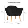 Poltrona Decorativa Amélia Pés Palito Suede Preto - DS Estofados - 6