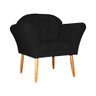 Poltrona Decorativa Amélia Pés Palito Suede Preto - DS Estofados - 3