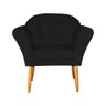 Poltrona Decorativa Amélia Pés Palito Suede Preto - DS Estofados - 1