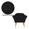 Poltrona Decorativa Amélia Pés Palito Suede Preto - DS Estofados - 5