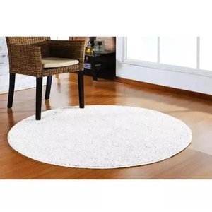 Tapete Branco Redondo Sala Quarto 200 x 200M Classic Branco