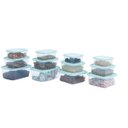 Ver imagem 2 de Kit 12 potes de plástico quadrado com tampa 250ml, 350ml, 500ml, 750ml, 1L e 1,2L - Mozcada