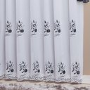 Ver imagem 3 de Cortina Combinada Voal Doha 300x250cm Branca detalhes Cinza