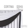 Cortina Combinada Voal Doha 300x250cm Branca detalhes Cinza - 5