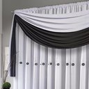 Ver imagem 2 de Cortina Combinada Voal Doha 300x250cm Branca detalhes Cinza