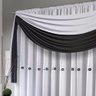 Cortina Combinada Voal Doha 300x250cm Branca detalhes Cinza - 2