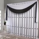 Ver imagem 1 de Cortina Combinada Voal Doha 300x250cm Branca detalhes Cinza