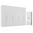 Ver imagem 1 de Guarda Roupa Casal Toledo 8 Portas 4 Gavetas MDP Branco Brilho com Armário Multiuso Santos Andirá